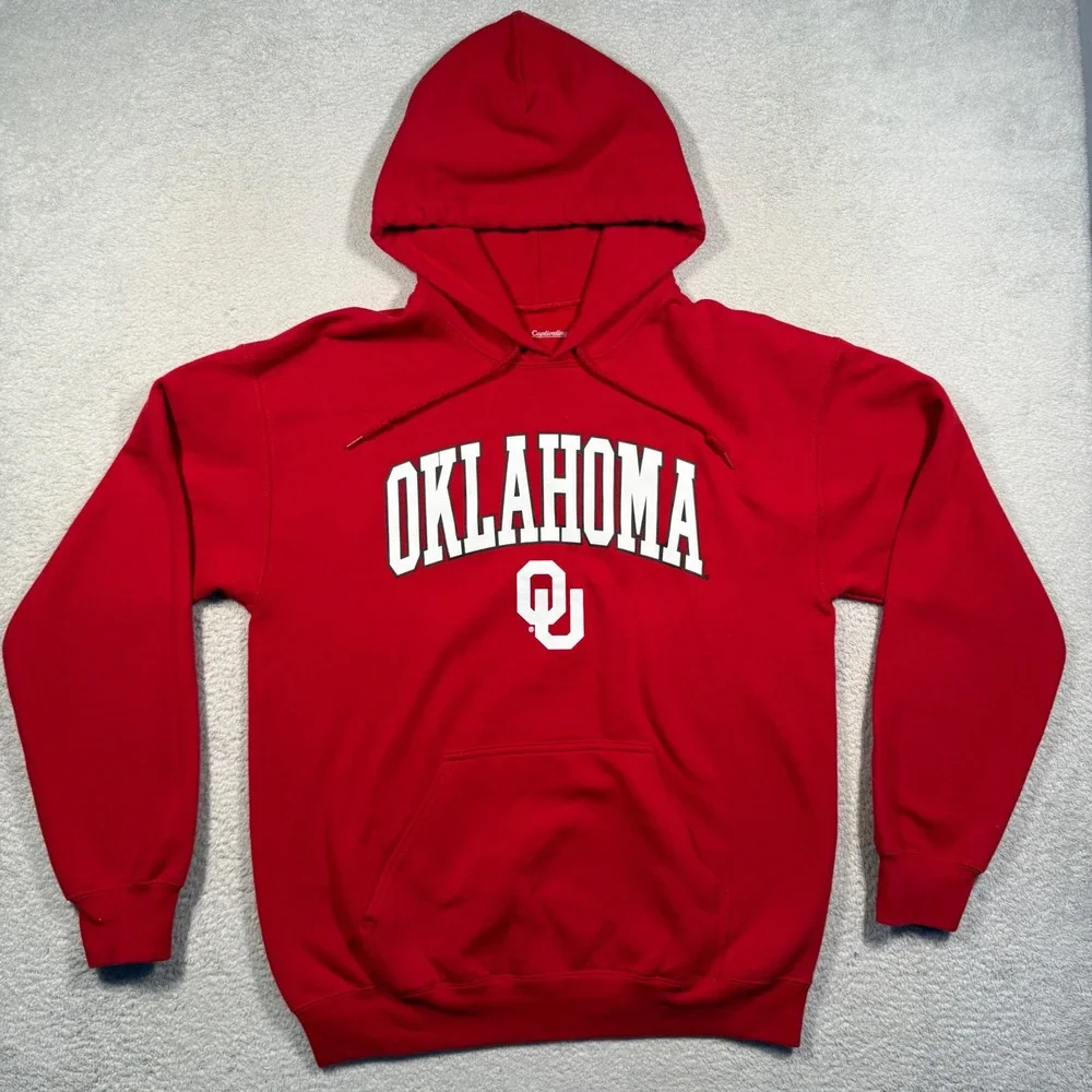 Captivating‎ Oklahoma Hoodie Mens Medium Red OU Sooners NCAA Collegiate Pullover